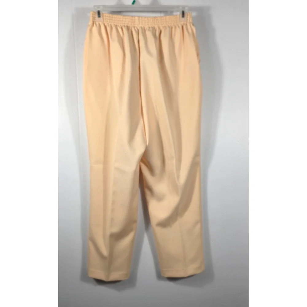 Donnkenny Vintage Woman Beige Elastic Waist Pull On Trousers Pant 18WP  Petite
